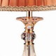 Iron Desk Lamp with Crystal Pillar Cloth Shade Classic Lighting