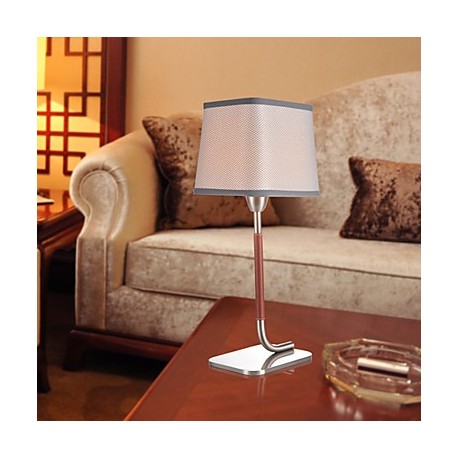 Modern Gray Textured Fabric Nicked Table Lamp