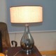 60W E27 Table Lamp with Black Shade and Vase Style Lamp Carrier