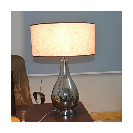 60W E27 Table Lamp with Black Shade and Vase Style Lamp Carrier