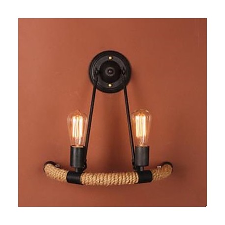 Contracted Balcony Stair Lamp Semicircle Hemp Rope Wall Lamp