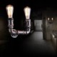 2 Lights Vintage Metal Water Pipe Wall Lamp With Edison Bulb