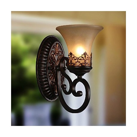 Vintage Wall Lamps 1 Light with Resin Material Glass Shade Bed Room Living Room Hallway Lights