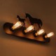 American Village Pastoral LOFT Style Bedroom Aisle Iron Retro Wild Horse Wall Lamps Free Shipping