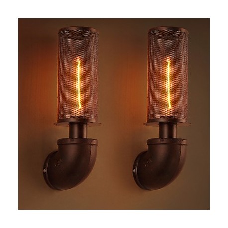 E27 10*39CM 10-15㎡ Restore Ancient Ways, Wrought Iron Loft Creative Wall Lamp Led Lights