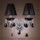 Crystal Wall Light with 2 Lights in Fabric Shade