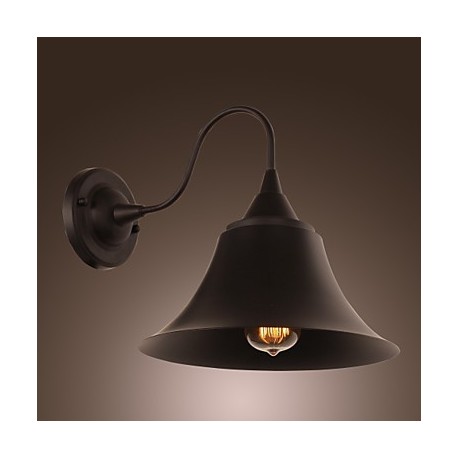 60W Artistic Wall Light with Retro Metal Shade and Bracket