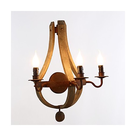 Mini Style Wall Sconces , Rustic/Lodge E12/E14 Wood/Bamboo