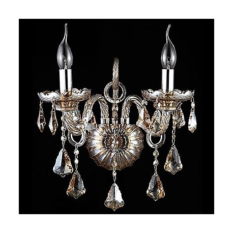 Crystal Wall Sconces/Candle Wall Lights/Reading Wall Lights , Modern/Contemporary E12/E14 Metal