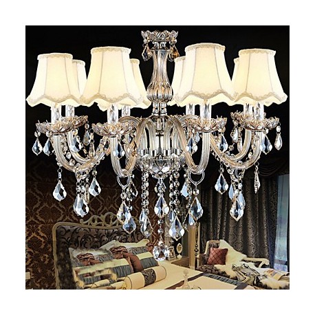 K9 Transparent Christmas Crystal Candle Chandelier with 8 Lights