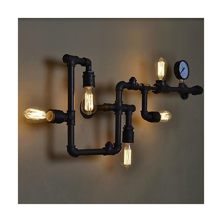 Wall Sconces 5 Light E26 E27 Water Pipe Iron Mini Style Industrial Style Country Metal