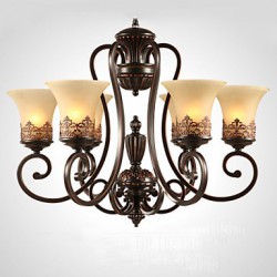 Chandeliers/Pendant Lights/6 Lights/ Vintage/Country/Island Living Room/Bedroom/Dining Room/Metal+Glass