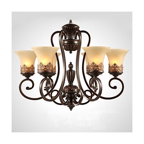 Chandeliers/Pendant Lights/6 Lights/ Vintage/Country/Island Living Room/Bedroom/Dining Room/Metal+Glass