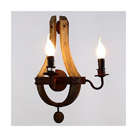 Mini Style Wall Sconces , Rustic/Lodge E12/E14 Wood/Bamboo