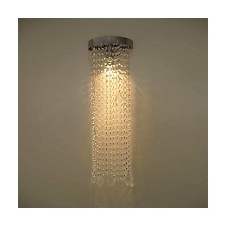 50W MR16 Chrome Finish Wall Light with Crystal Chains