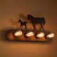 American Village Pastoral LOFT Style Bedroom Aisle Iron Retro Wild Horse Wall Lamps Free Shipping