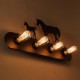 American Village Pastoral LOFT Style Bedroom Aisle Iron Retro Wild Horse Wall Lamps Free Shipping