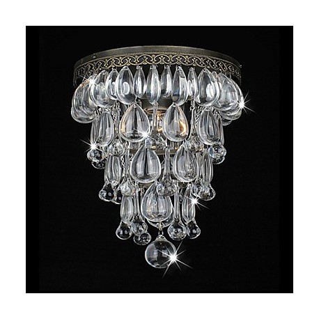 60W Antique Green Wall Lights with Crystal Beaded Pendants