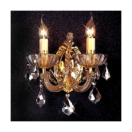 Elegant Crystal Wall Light with 2 Lights