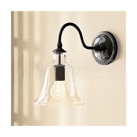 40W Nature Inspired Iron Wall Light with Transparent Glass Shade