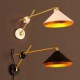 E27 25*15CM 10-15㎡Rural Industrial Wind Restoring Ancient Ways, Wrought Iron Rocker Arm Folded Wall Lamp Led Lights