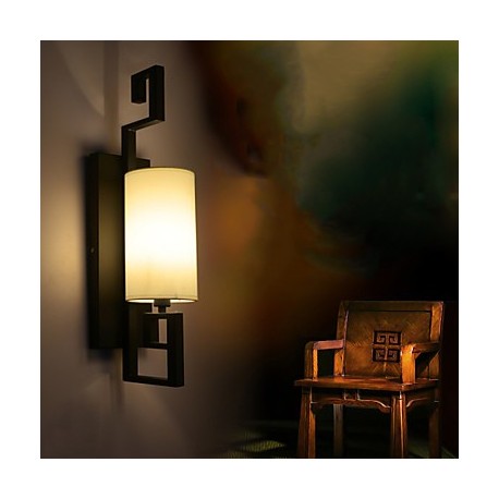 Modern American Style Antique Lamp Living Room Bedroom Hotel Rooms White Cloth Wall Lamp