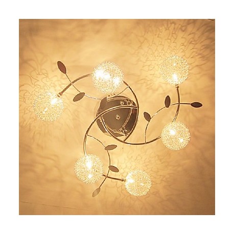 Max 20W Modern/Contemporary Crystal / Bulb Included Electroplated Flush Mount Living Room