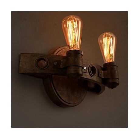 E27 30*20CM 10-15㎡Loft American Creative Restoring Ancient Ways, Wrought Iron Full Moon Machetes Wall Lamp Led Lights