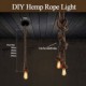 1 Light DIY Art Hemp Rope Light Creative Hemp Rope Chandelier Long 100cm Send 1 Bulb