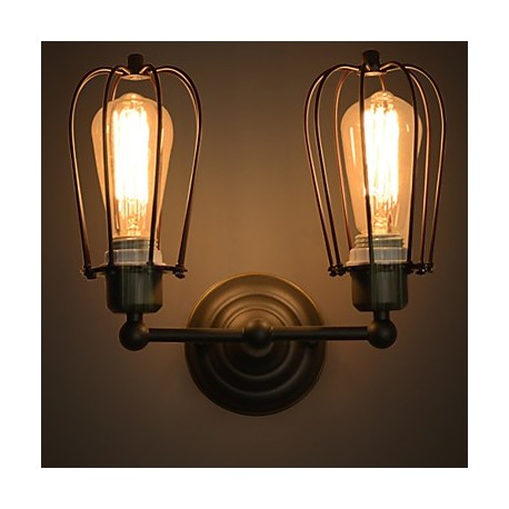 E27 28*28CM 10-15㎡Loft American Country Iron Art Antique Wall Lamp Industry Led Lights