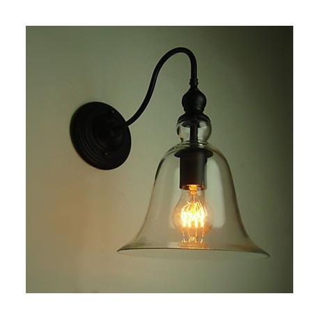 Vintage Wall Lamp One Light Steel and Glass