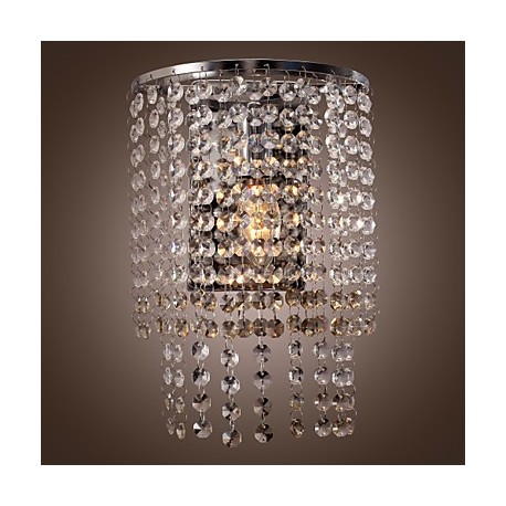 Contemporary Crystal Wall Light with 1 Light