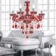 Chandelier Red Crystal Luxury Modern 6 Lights