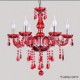 Chandelier Red Crystal Luxury Modern 6 Lights