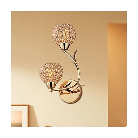 B818 Contracted And Contemporary Golden Double-Headed K9 Crystal Wall Lamp