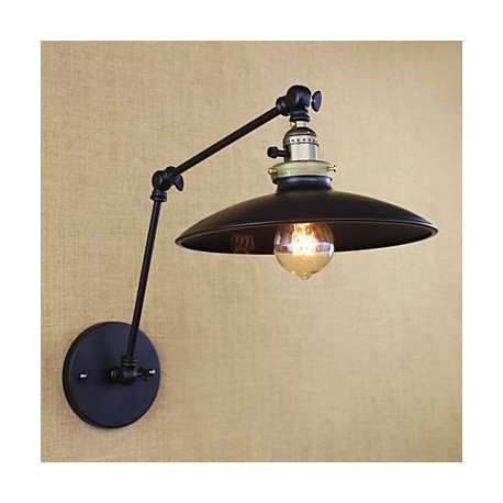 American Minimalist Industrial Iron Long Arm Wall Lamp With Switch