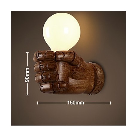 E27 220V 15*9CM 15-20㎡ European Wall Right Hand Creative Retro Fist Wall Lamp Led Lights