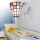 15CM Contemporary And Contracted Stained Glass Lamp Wall Lamp Inn Blue And White Squares Led Lights