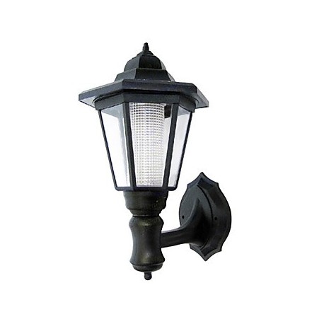 Solar Power LED Wall Light - Black Shade