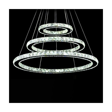 LED Crystal Pendant Light Modern Chandelier Lighting Lamps Cool White Round Ceiling Lights Fixtures