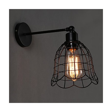 E27 220V 15*18CM 5-10㎡ Single Head Industrial Wind Wall Lamp Contracted Europe Type Wall Lamp, Wrought Iron Light LED