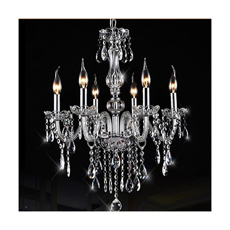 6 Arms Vintage Luxury led Lighting K9 Crystal Chandelier Ceiling Pendant Light