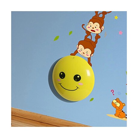 0.6W 220V Wall stickers Monkeys light-activated intelligent induction led smetope adornment wall lamp 35*21.5CM