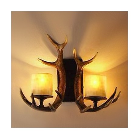 Wall Light with 2 Lights in Antlers Feature