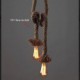 1 Light DIY Art Hemp Rope Light Creative Hemp Rope Chandelier Long 100cm Send 1 Bulb