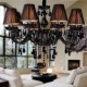 Chandelier Luxury Modern Black Crystal Living 8 Lights