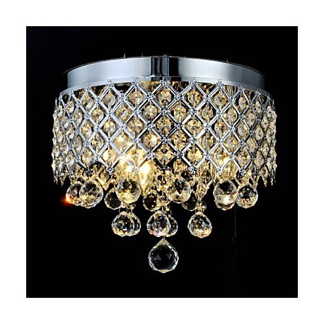 MAX 60W Traditional/Classic Crystal Chrome Metal Flush Mount Living Room / Bedroom / Dining Room / Study Room/Office / Hallway