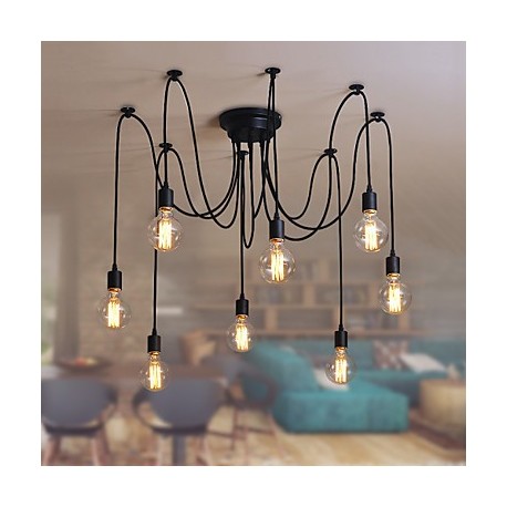 8 Lights Chandeliers / Pendant Lights Traditional/Classic / Retro Bedroom / Study Room/Office / Hallway E26/E27 Metal