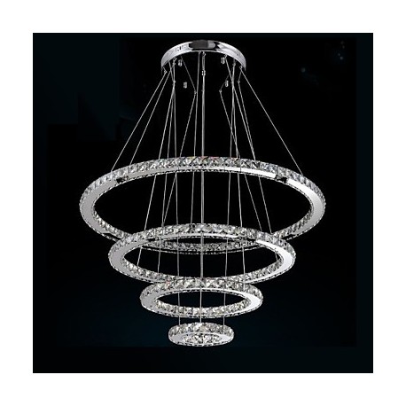 Modern LED Pendant Light Clear Crystal Ceiling Chandeliers Lighting Lamp with D100CM+D80CM+D60CM+D40CM CE FCC UL