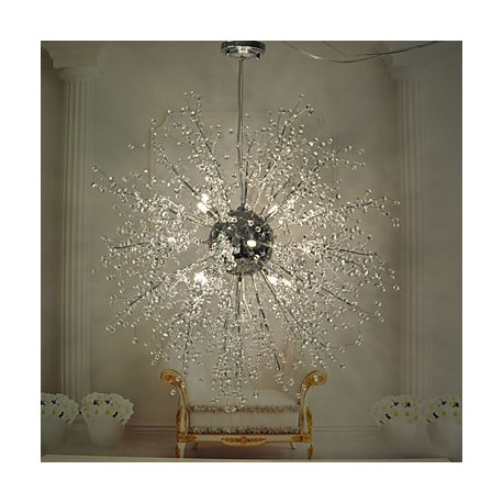 Globe Crystal / LED / Bulb Included Chrome Metal Chandeliers / Pendant LightsLiving Room / Bedroom / Dining Room